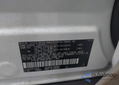 2021 Toyota Rav4 Xle Premium from USA, damaged, VIN 2T3A1RFV6MW236758